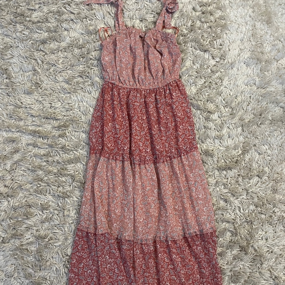 Girls Sincerely Jules Pink Floral Midi Dress